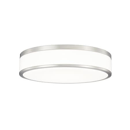 Z-Lite Ballord 1 Light Flush Mount, 16in. W x 46in. L, Brushed Nickel 1012F16-BN-LED
